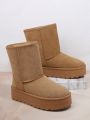 Women's Thick-Soled Brown Snow Boots