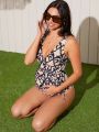 SHEIN Maternity One Piece Swimsuit With Full Print