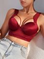 SHEIN Solid Color Hollow Out Everyday Bra