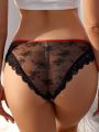 SHEIN Women's Lace Patchwork Triangle Panties