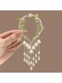 1pc Cute & Sweet Retro Lily Of The Valley Tassel Hair Accessory For Toddler Girls, Juniors, Women's Everyday Hairstyles