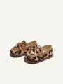 Cozy Cub Fashionable And Lovely Baby Comfortable Soft Soled Leopard Print Winter Warmth And Velvet Cozy Flat Shoes