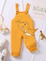 SHEIN Kids QTFun Toddler Boys' Cute Dinosaur Printed Jumpsuit Casual Streetwear For Spring And Summer
