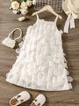 Toddler Girls' Sweetheart Neckline Sleeveless Dress For Summer