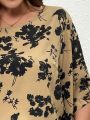 SHEIN LUNE Plus Size Floral Print Shirt