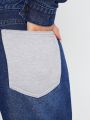Luxe Layered Waist Mixed Media Jeans