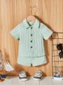 Baby Boy Button Front Shirt & Shorts