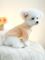 1pc Pet Clothes Soft & Comfortable Orange Waffle Sweater For Dogs And Cats