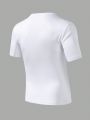 Men's Moon Print Round Neck Short Sleeve T-Shirt For Summer