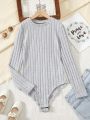 Teen Girl's Hollow Out Knit Long Sleeve Jumpsuit