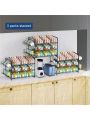 Auledio Can Organizer Rack Stackable Metal Can Dispenser Rack Durable for Kitchen Cabinet Pantry or Counter-Top