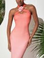 Shwetha Anand Designs Pink Ombre Rose Mermaid Dress