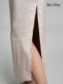 SHEIN BIZwear Solid Color Sleeveless Slit Hem Maxi Dress
