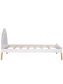 Wooden Cute Platform Bed With Curved Headboard,Twin Size Bed With Shelf Behind Headboard,White