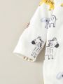 SHEIN 4pcs Baby Boys' Cute Animal Printed Gift Set