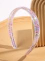1pc Transparent Colored Love Heart Hairband With Glitter Liquid Inside