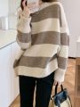 Block Stripe Drop Shoulder Oversized Sweater