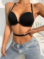 Plain Underwire Bra With 1pair Strap & 1pc Belted