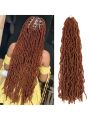 24 Inch 3 Packs Reddish Brown New Soft Locs Crochet Hair for , for Natural Butterfly Locks Style Crochet Hair, Black Curly and Pre -Looped Faux Locs Crochet Hair (24 Inch, 3Packs, Reddish Brown)