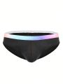 Men's Triangular Splice Boxer Briefs With Colorful Elastic Bands