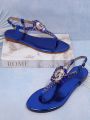 Women'S Fashionable Blue Flat Sandals
