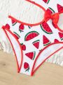 Young Girl One-Piece Swimsuit With Watermelon Print