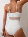 SHEIN Swim Chicsea One-Piece Swimsuit With Color Blocking Panels And Underwire