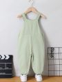 SHEIN Kids EVRYDAY Toddler Boys' Fashionable & Comfortable Classic Overalls For Casual And Cool Style