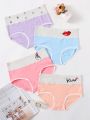 4pack Graphic Embroidery Panty Set