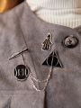 HARRY POTTER X SHEIN Deathly Hallows Wand, Wizard Robe, Brooch Badge 3pcs/set