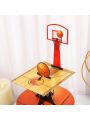 1pc Basketball Cupcake Stand, 3-tier Sports Theme Cupcake Tower For Basketball Birthday Party Table Decoration