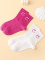 thegypsygoddess 2 Pairs Of Fashionable And Personalized Face Mid-Calf Socks