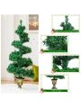 Gymax 4 ft Pre-Lit Spiral Topiary Christmas Tree Artificial Helical Xmas Tree