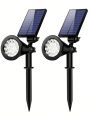 1PC 18LEDoutdoor solar spotlights, solar floodlights, waterproof solar spotlights for roads, driveways, backyards, gardens, courtyards, landscapes, garage illuminations