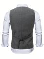Extended Sizes Men's Plus Size Herringbone Suit Vest