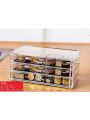 Clear Makeup Storage Organizer Drawers Skin Care Cosmetic Display Cases Stackable Storage Box With 7 Drawers For Dresser 9.5