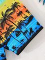 Baby Boys' Coconut Tree Pattern Casual Shorts For Summer Vacation