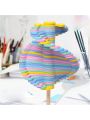 1pc Wooden Macaron Color Rotating Decompression Stick, Creative Gyro Magic Stick Unrest Anxiety Relief Toy For Teens