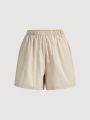 Solid Color Elastic Waist Home Wear Bottoms