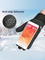 ATARNI Warm Winter Sport Gloves for Men Women Touch Screen Gloves Cold Weather Gloves with Anti-slip Palm and Thickened Fleece Lining, Black