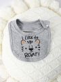 SHEIN Newborn Baby Boy Summer Cute & Stylish Tiger Patterned Romper, Tiger Printed Shorts, Cap, Drool Bib, Gloves, Etc. Gift Set
