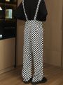 Men Checker Print Overall Jumpsuit Without Tee