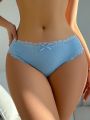 Women'S Pure Color Lace Patchwork Seamless Triangle Panties