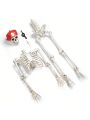 Halloween Decorations Skeleton Skull Spirit Scary Life Size Props Posable Skeleton with Movable Joints for Adjusting Hands and Feet Flexibly for Indoor Outdoor Spooky Scene Haunted House