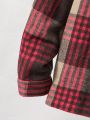 Boys' Plaid Hooded Jacket With Pocket Detail