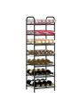 7 Tier Water Bottle Storage Rack, Free Standing Vertical Metal,Water Bottle Organizer, Large Capacity Bottled Rack Water Holder Stand for Cabinet Kitchen Party Pantry,Black