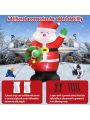 12 FT Giant Christmas Inflatable Santa Outdoor Yard Decorations, Huge Blow up Santa Claus with Wreath Built-in LED Lights Outside Waterproof Xmas Decor for Party Garden Hall Plaza Office
