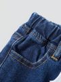 SHEIN Young Boys' High-Elastic Slim-Fit Comfortable Fashion Workwear Style Jeans With Multiple Pockets