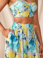 EBIB Geomtric Print Two Piece Outfits