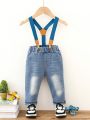 Baby Boy Slant Pocket Suspender Jeans